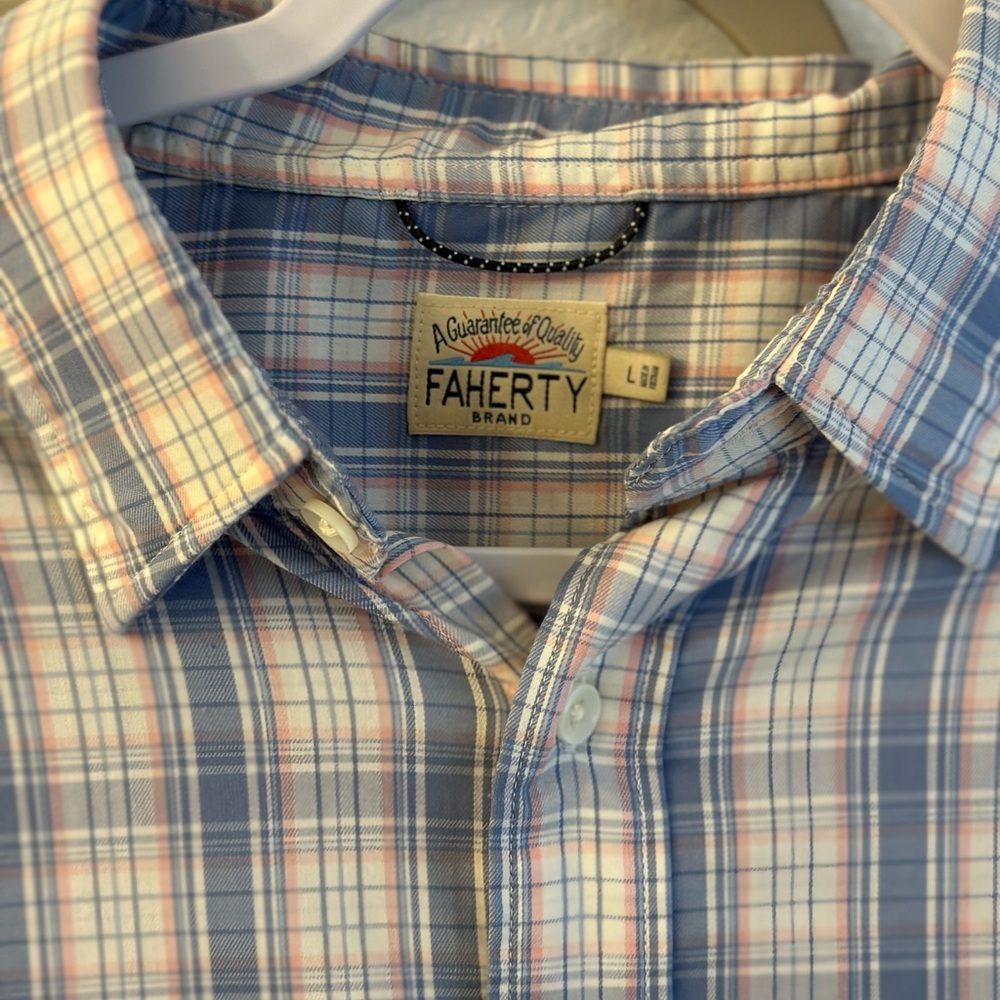 Faherty Performance Button Down - Mens Sz L - Wor… - image 2